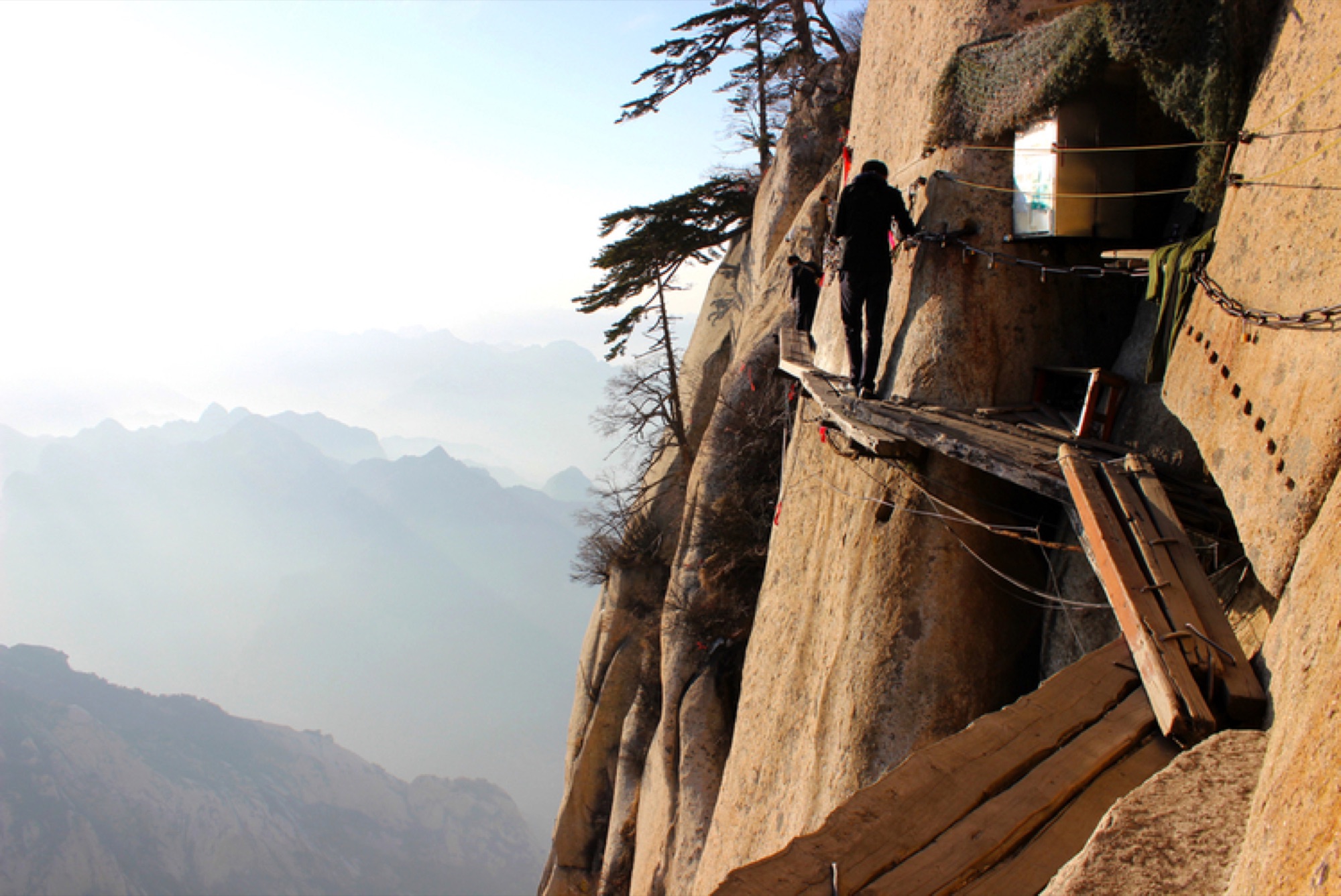 Mount Huashan plank cliff path