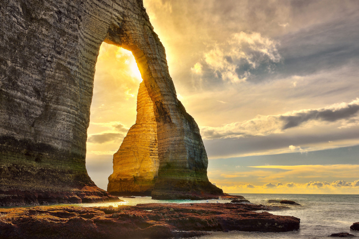 natural rock arch near etretat