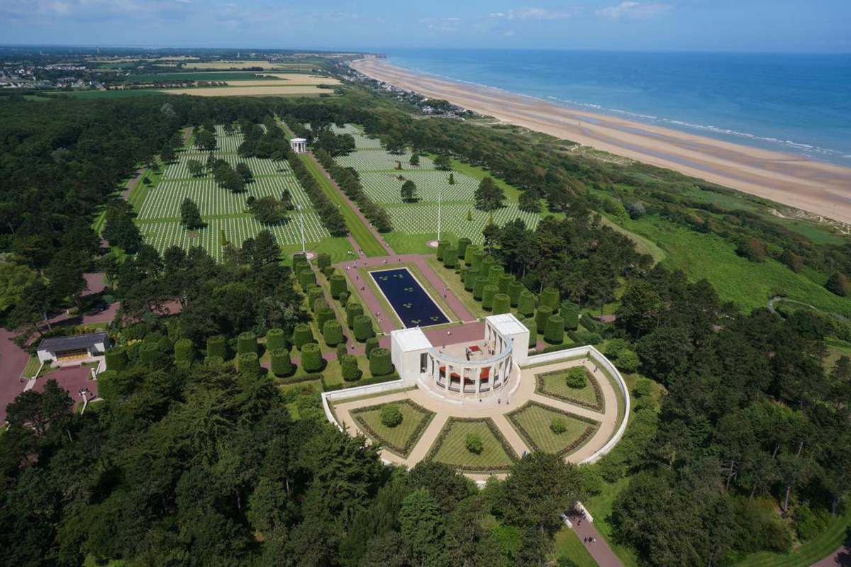 american cemetery near normandy coast