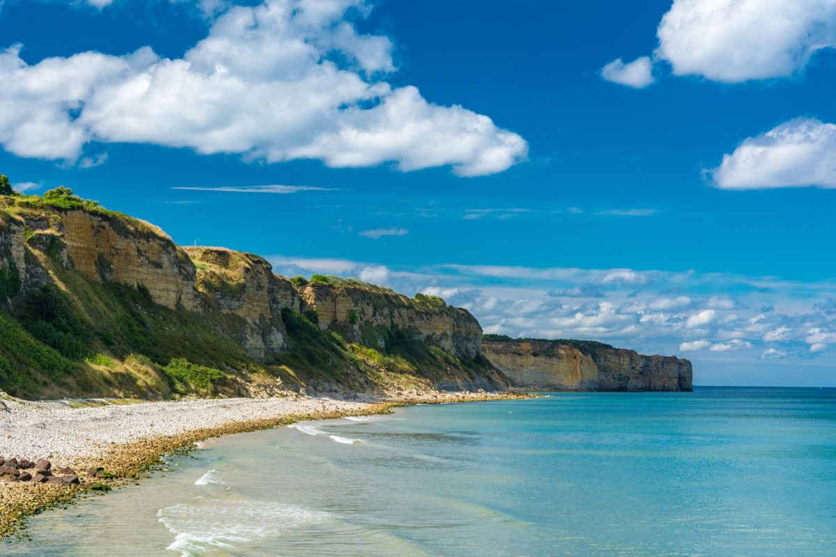 cliffs along omaha beach
