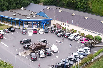aerial view of omaha beach memorial museum