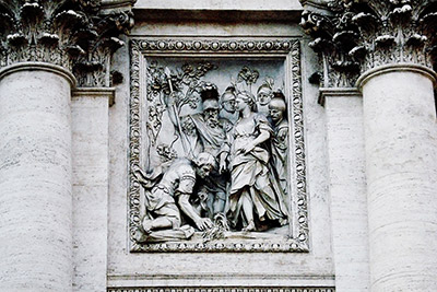 trevi fountain relief